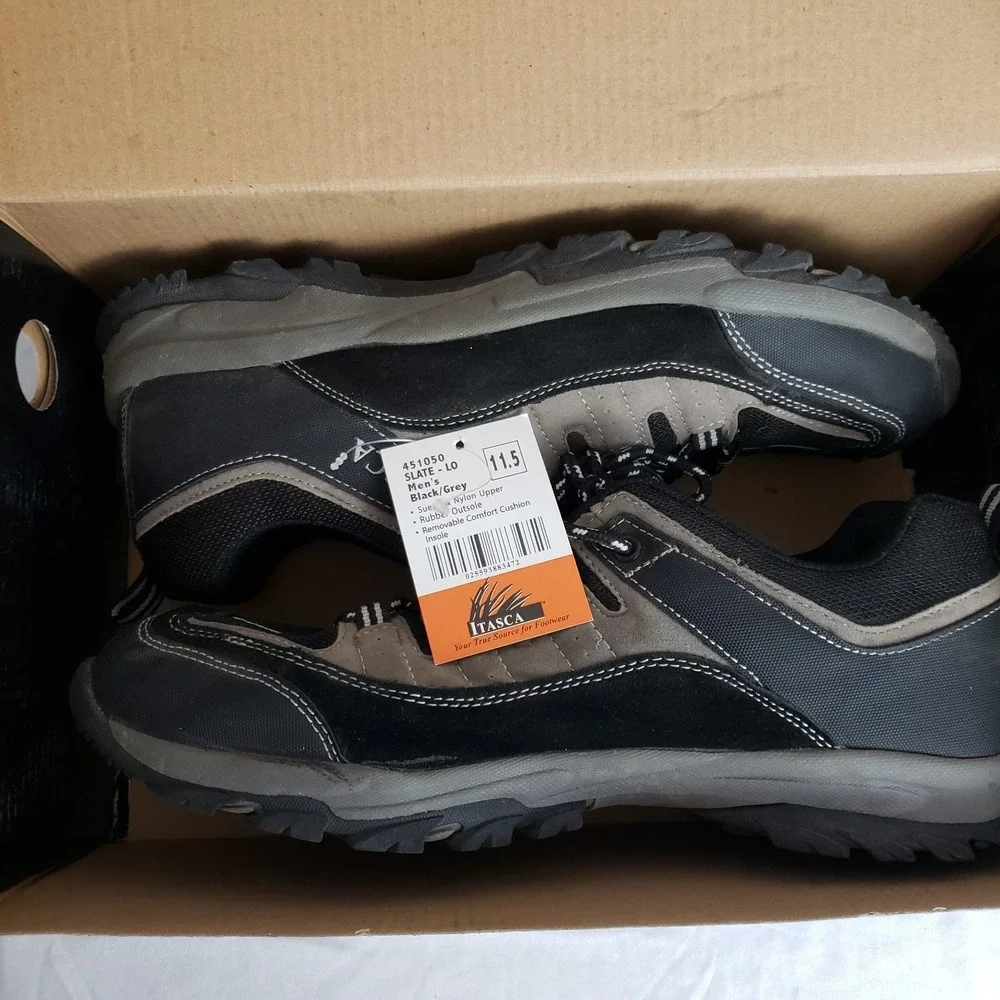 Worn 1x. Itasca Slate Lo‎ Hiking Walking Shoe  #451050 Mens Sz 11.5 Gray Black